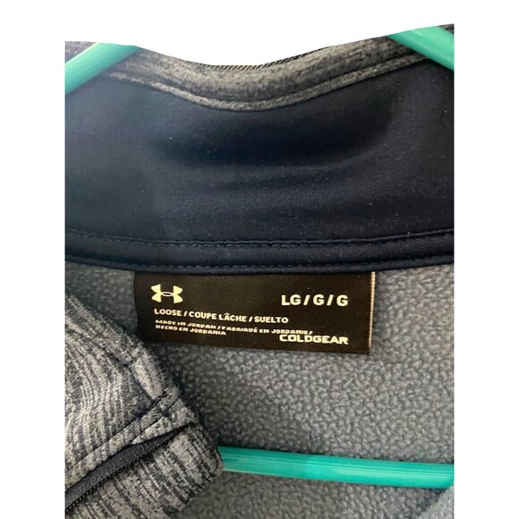 Under Armour Mens Quarter Zip Pullover Jacket Blue Size L Outdoor Athleisure - Picture 3 of 13
